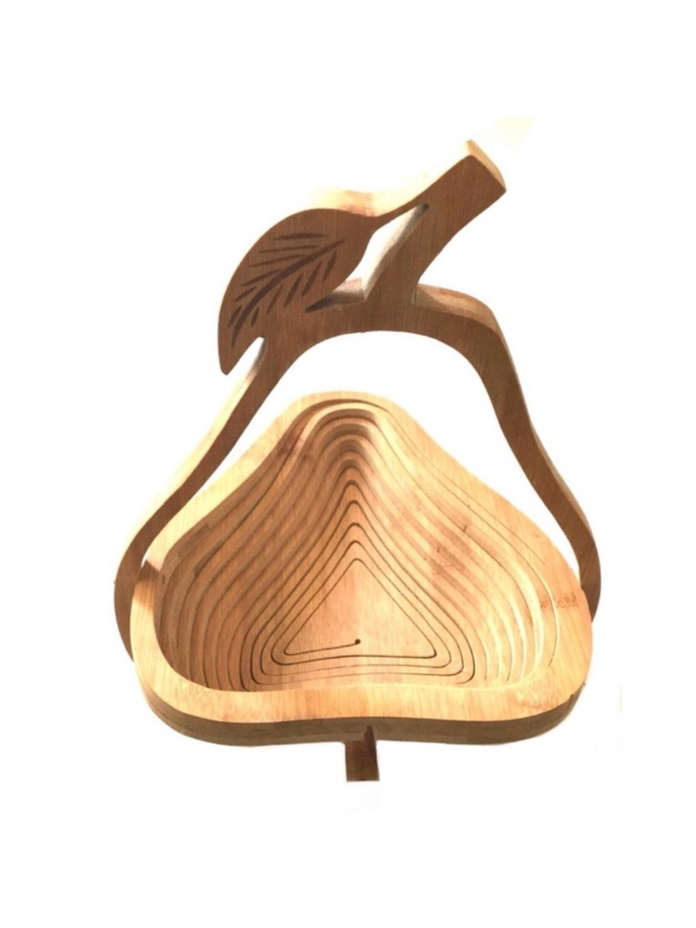 Vintage Craftsman Collapsible Bamboo Basket in Pear Shape